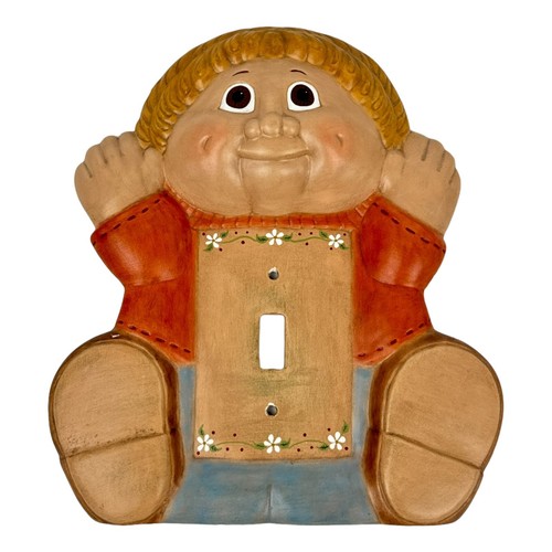 Cabbage Patch Kid Ceramic Light Switch Plate Cover Handpainted 8"x9"