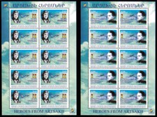 Nagorno Karabakh (Armenia) #084-85, Heroes of Karabakh, 2 sheets of 10