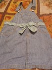 Genuine Kids From Oshkosh 4T Jean Demin Striped Overall Jumper Flowered Bow — photo 1