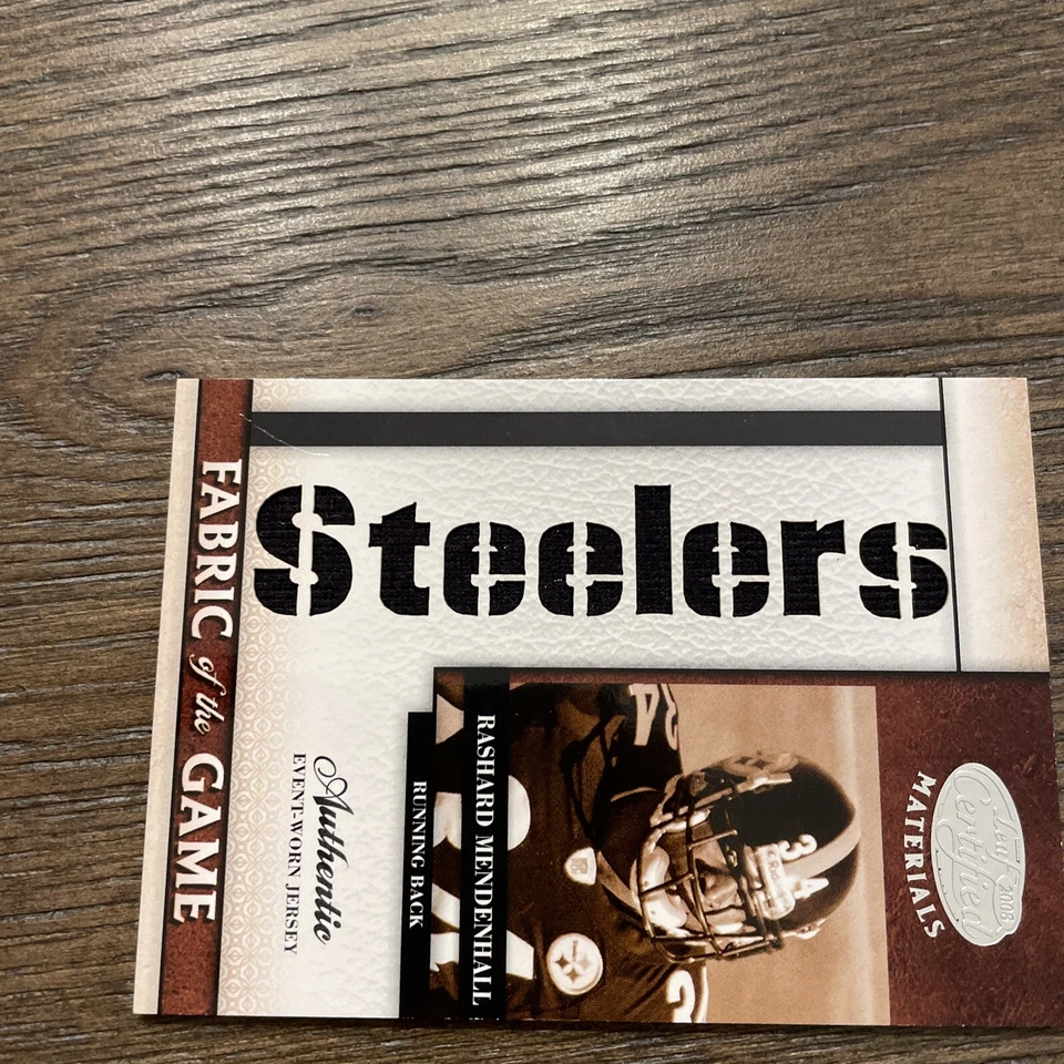 2008 Leaf Certified Rashard Mendenhall Jersey Spell Out /25 Steelers - Image 4 of 4