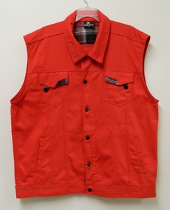 red denim vest