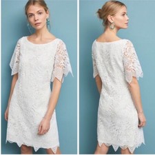 $180 new Anthropologie elegant Charleston Lace Mini Dress   ivory color 8