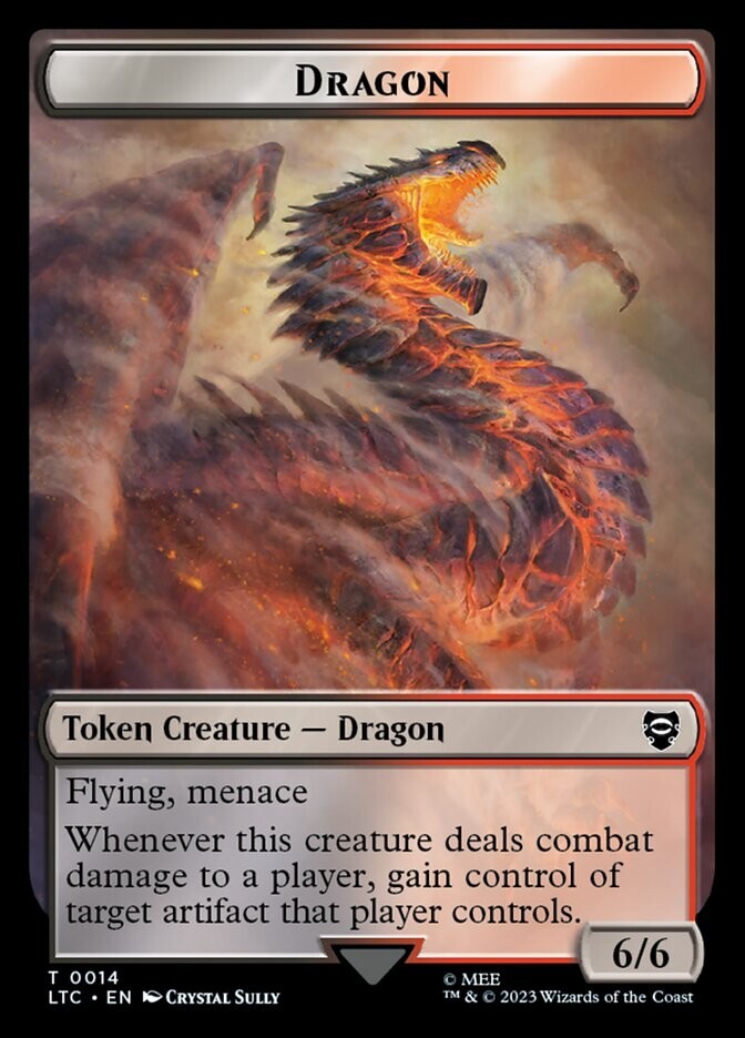 Dragon - Wraith 0014-0008 Double Sided Token Lord of the Rings MTG Near Mint