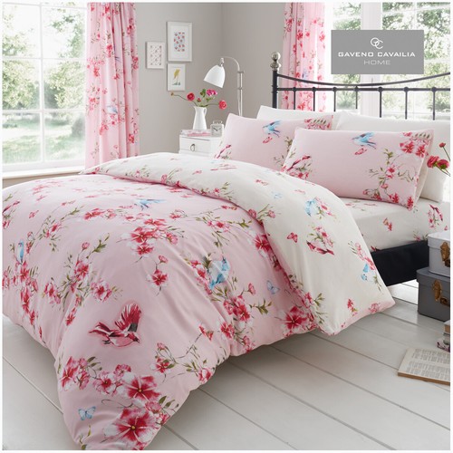BIRDS & FLOWER DUVET COVER SET QUILT REVERSIBLE BEDDING & PILLOW CASE ALL SIZE - Picture 13 of 99