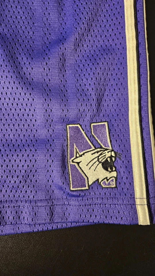 Northwestern Wildcats Adidas Soccer 7" Shorts Mens XL Purple STRETCHED STAINS - Image 2 of 4