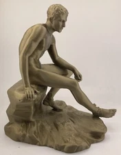 ROMAN SCULPTURE HERMES FROM HERCULANEUM 7.9 INCH/200 MM, MUSEUM REPRODUCTION