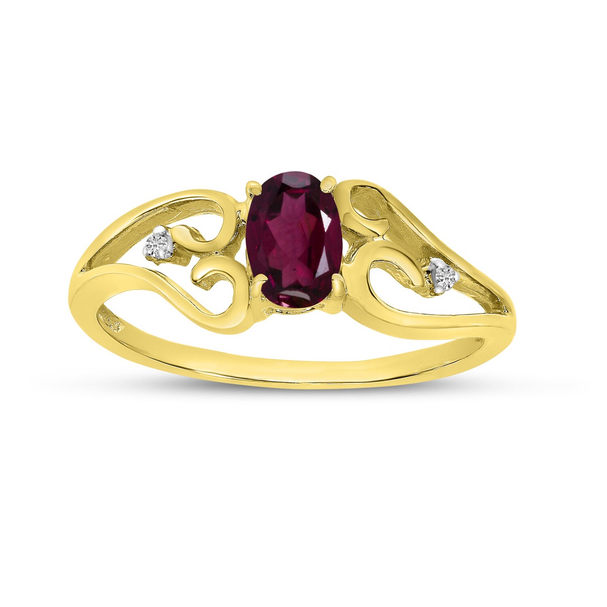 14k White Gold Oval Genuine Rhodolite Garnet Ring - Size 6 14k White Gold Oval Genuine Rhodolite Garnet Ring - Size 6