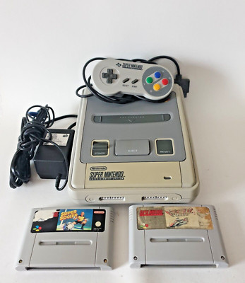 Nintendo Super Nintendo SNES PAL Konsole + Kabel + 1 Controller + 2 Spiele
