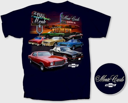 MONTE CARLO T-SHIRT BLUE CHEVROLET SS MONTE CARLO DRIVE-IN M-XL24.99+2XL FS NEW - Picture 2 of 2