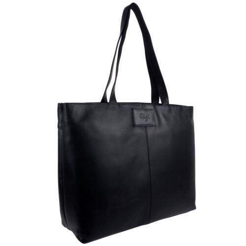 GiGi leather women's large leather black fur-all / shoulder bag - Picture 1 of 6