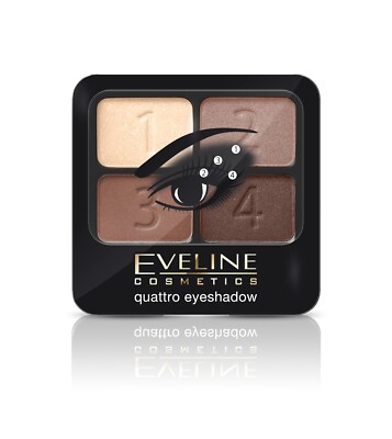 Eveline Cosmetics Quattro Eyeshadow    Intense Colors & Long-Lasting- 4 Colors
