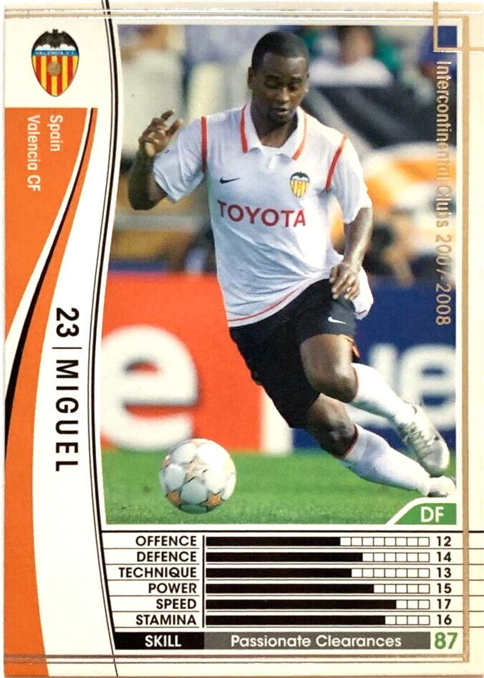 Miguel WCCF PANINI soccer card Japanese sports 325/336 2007-2008