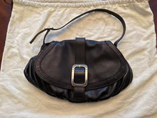 Cole Haan Leather Small Flap Village Bag in Black