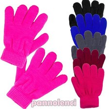 Guanti bambino bambina guantini tricot invernali basic tinta unita nuovi 0014