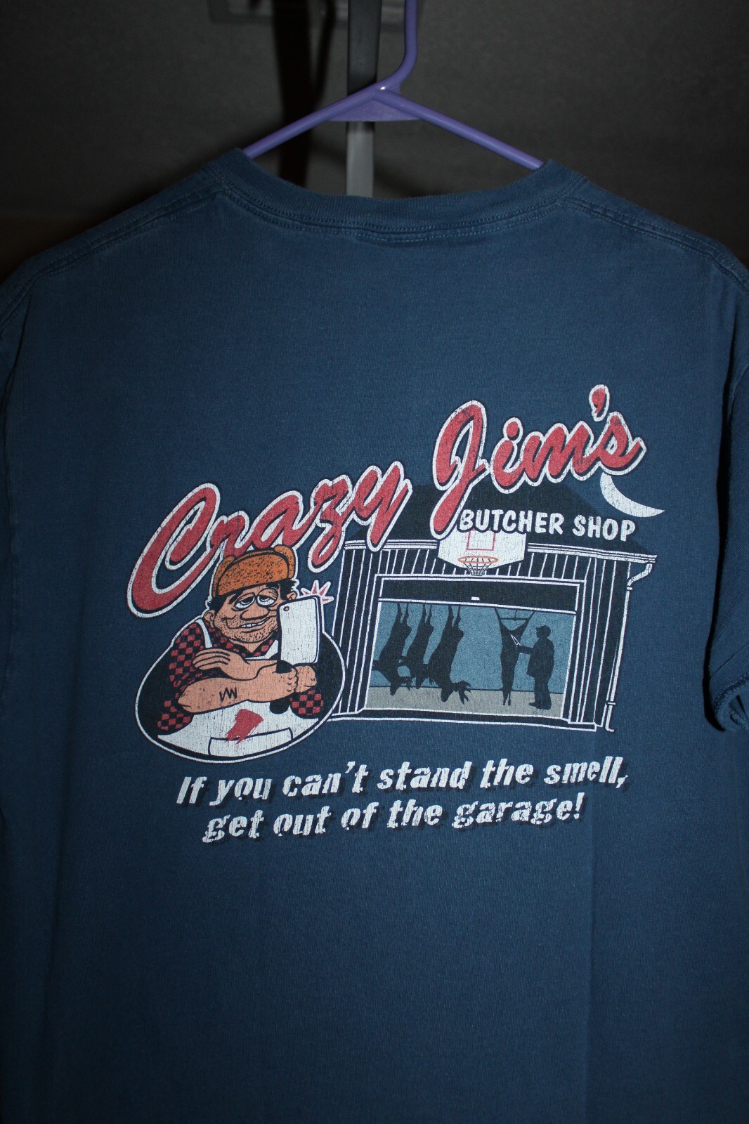 CRAZY JIM'S BUTCHER SHOP TShirt SZ M DEER LEGENDARY WHITETAIL HUNTING
