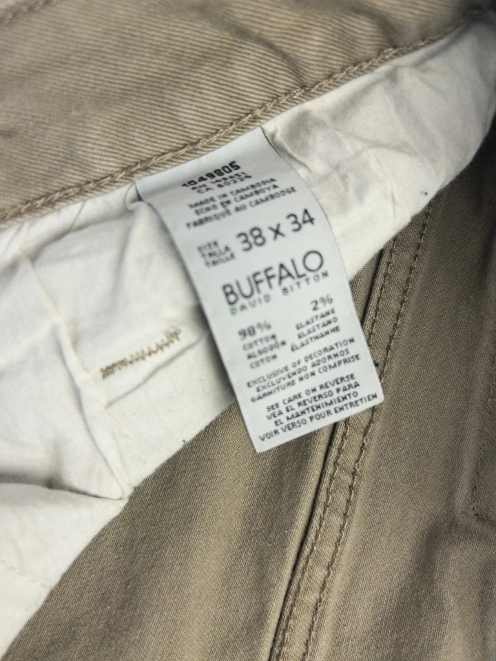 Pantalones de trabajo Buffalo Jeans caqui 38x34 artículos de decoloración perfectos no perfectos Foto 4 de 4