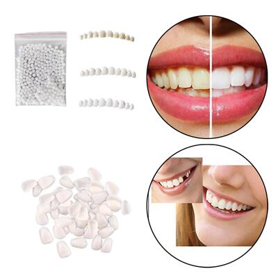Obere & untere wiederverwendbare Prothese Zähne Veneers Silikon temporäre falsche falsche Zähne