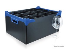 Wine Glass Crate - Glassware Storage Box - 12 Cells - Divider Size H220 x D111mm