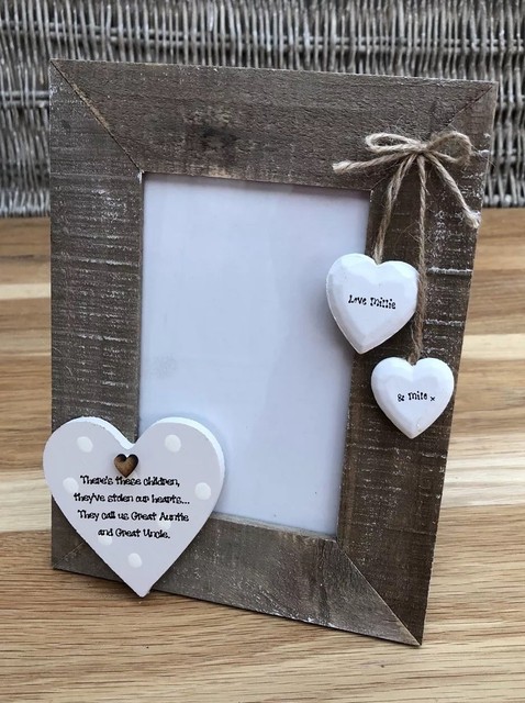 Shabby personalised Chic Photo Frame Auntie Aunty Great Aunt Uncle 6 X 4 Rustic