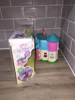 Vintage Blue-Box Fold Up Doll House with Original Box - Complete