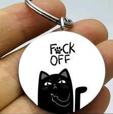 Angry Kitty Cat Hot Funny Fo Keychain
