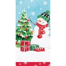 Snowflakes and Snowmen 3-Ply Guest Dinner Napkins Paper 16 Per Pack Tableware