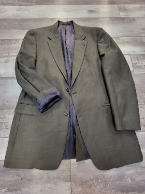 42L Men's Hart Shaffner Marx Blazer Olive Brown 2 Button Sport Coat 1 Blemish