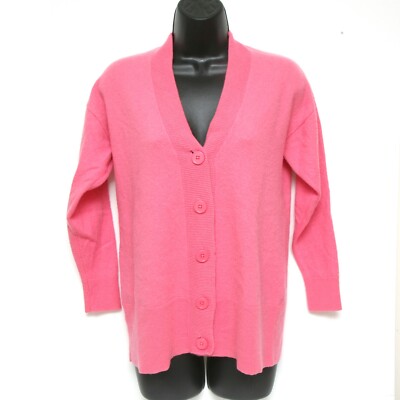Paul Costello Living Studio Pink 100% Merino Wool Cardigan Size 8 Eur 36 Quality