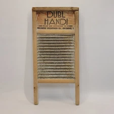 Antique Dubi Handi washboard Primitive Columbus OH  18x8.5 Cottage Cabin Core