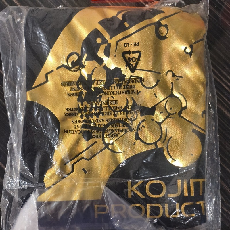 2 Kojima Productions t-shirt - Gold and Silver Foil Logos - Rare & OOP