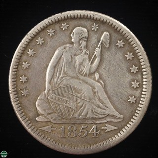 1854 O with Arrows Liberty Seated Quarter Very Fine Details