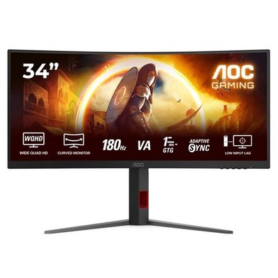 AOC CU34G4 86,4 cm (34 Zoll) Curved-Gaming-Monitor schwarz/rot 180Hz Panel