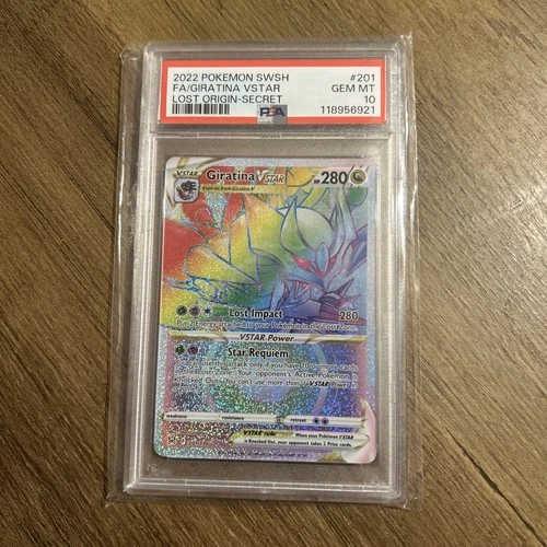 PSA 10 Giratina VSTAR 201/196 Lost Origin Rainbow Full Art Pokemon Sword Shield