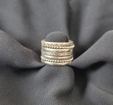 Vintage Sterling Silver Stacked Ring Band Multi Layer Design Twisted Size 6.25