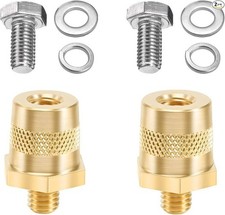 M8 Top Post Battery Terminal Adapters Set, 2PCS Brass Connectors with Bolt Washe