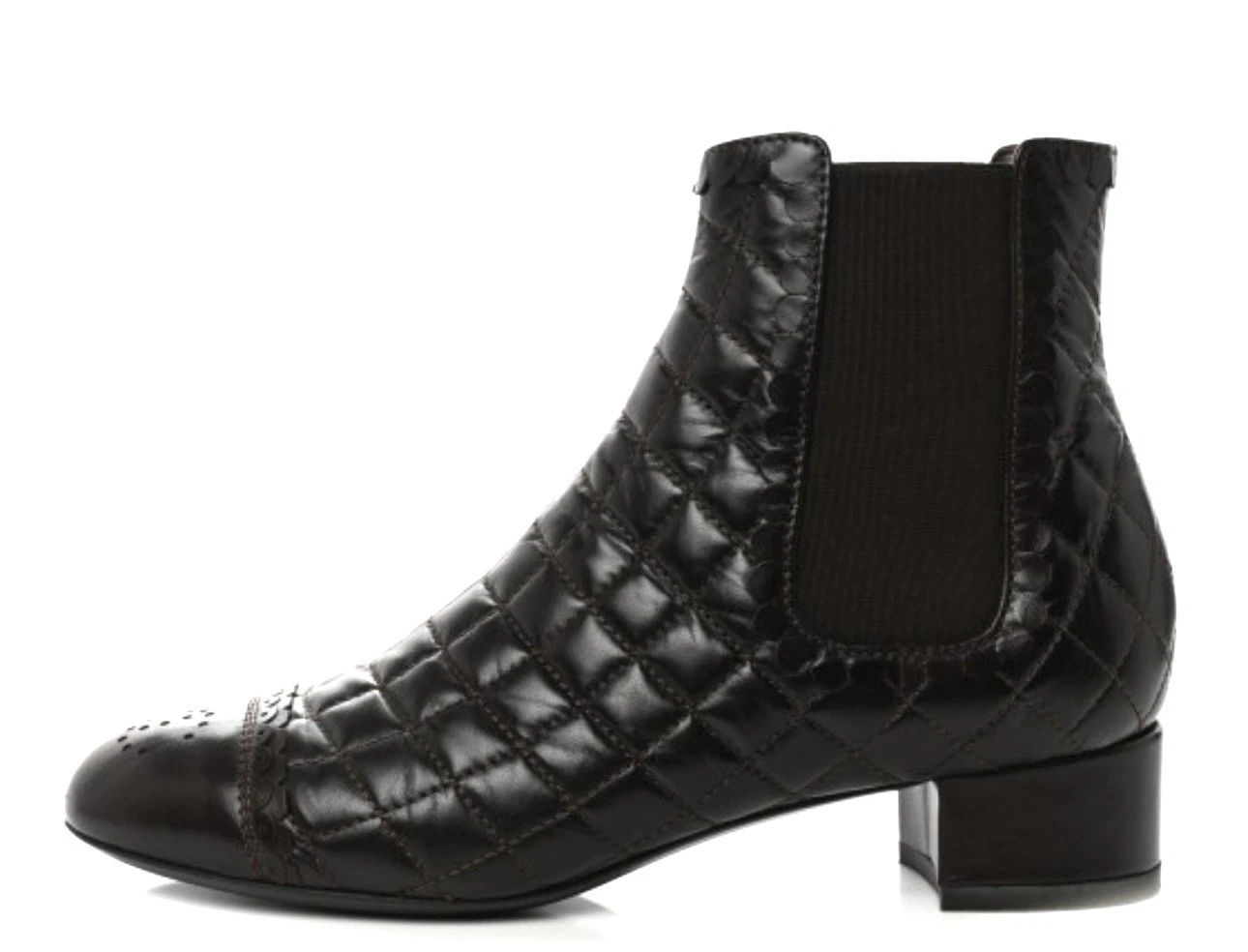 Chanel — Chanel Quilted Black Leather Ankle CC Logo Boots 37 IT For 6.5 US