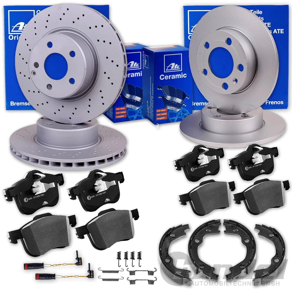 ATE BREMSSCHEIBEN + CERAMIC BELÄGE VORNE+HINTEN für MERCEDES C-KLASSE W204 S204