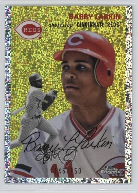 2023 Chrome Platinum Anniversary Speckle Refractor 146/150 Barry Larkin HOF 04br