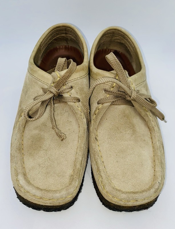 Clarks Wallabee Shoes Womens 8m Tan Suede Lace Up Mocassins