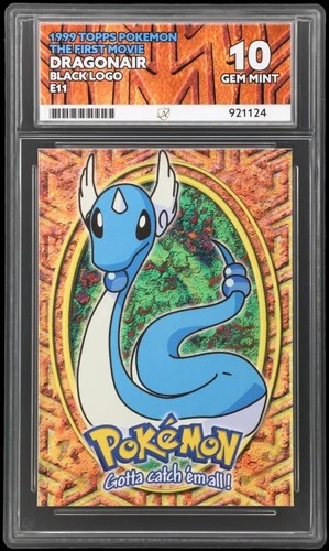 Dragonair 1999 Topps Pokemon First Movie Black Logo E11 Ace Gem Mint 10