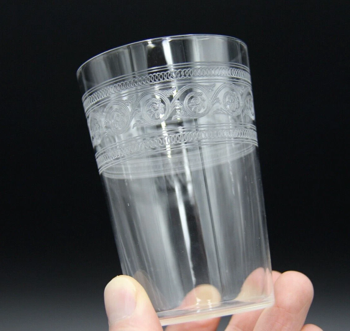 1900s BACCARAT Crystal "Athenienne" Pattern No. 7742 Flat Tumbler Made in France