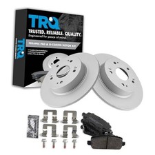Rear Brake Pad and Rotor Set Ceramic G Coated Solid Rotors Compatible BKA24247
