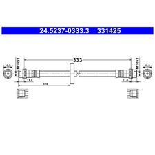 2x Bremsschlauch vorne für VW Corrado 53I Golf 2 19E Passat 3A2 3A5 | 24519955