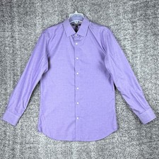 Banana Republic Men's L Purple Non-Iron Slim Fit Dress Shirt Cotton Work Casual