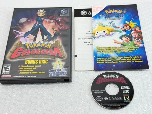 Pokemon Colosseum Bonus Jirachi Disc (Nintendo GameCube) Disc Case & Inserts