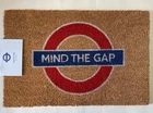 MIND THE GAP TRAIN OFFICIAL DOORMAT 60 X 40 CM COIR PVC BACK MAT PYRAMID