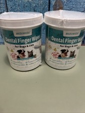 Lot Of 2 Dental Care Finger Wipes 60 Coconut Teeth Cleaning Wipes for Dogs Cats