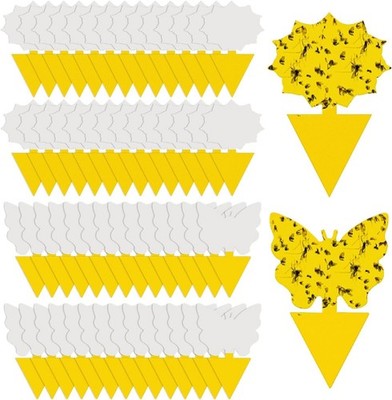 Indoor and Outdoor Flying Insect Control - 58 Pack Yellow Traps for Easy Use