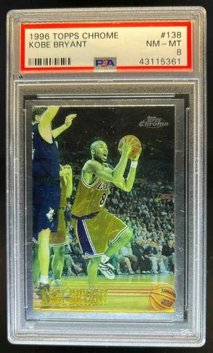 1996-97 Topps Chrome Kobe Bryant Rookie RC #138 Lakers PSA 8