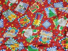 Peaches Uniform Medium Red Scrub Top Christmas Holiday Santa Snowman Reindeer